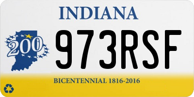 IN license plate 973RSF