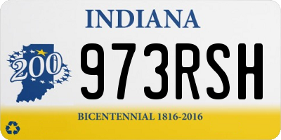 IN license plate 973RSH