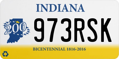 IN license plate 973RSK