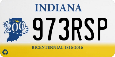 IN license plate 973RSP