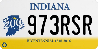 IN license plate 973RSR
