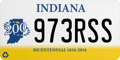 IN license plate 973RSS