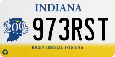 IN license plate 973RST
