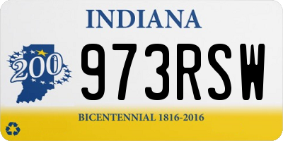 IN license plate 973RSW