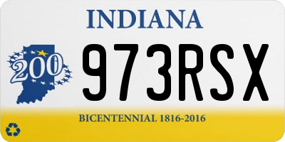 IN license plate 973RSX