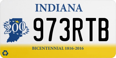 IN license plate 973RTB