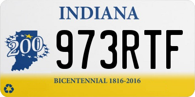 IN license plate 973RTF