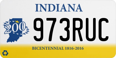 IN license plate 973RUC