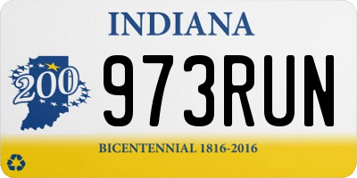 IN license plate 973RUN