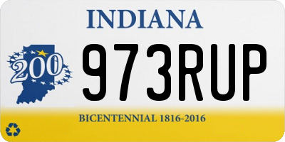 IN license plate 973RUP
