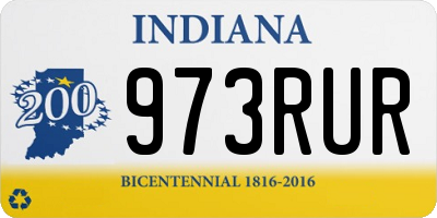 IN license plate 973RUR