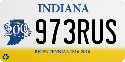 IN license plate 973RUS