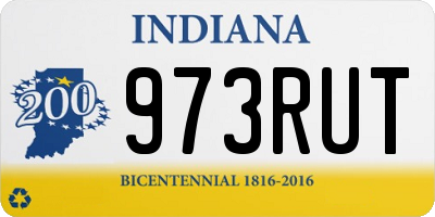 IN license plate 973RUT