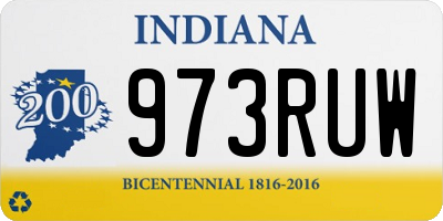 IN license plate 973RUW