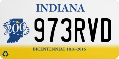 IN license plate 973RVD