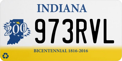 IN license plate 973RVL