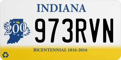 IN license plate 973RVN