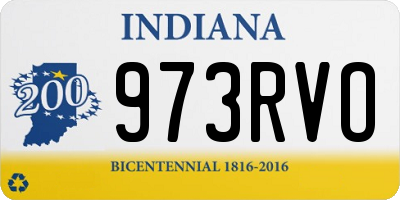IN license plate 973RVO