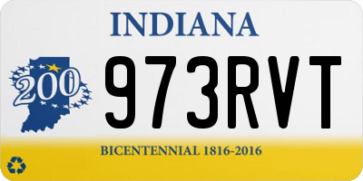IN license plate 973RVT