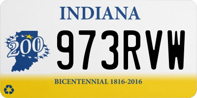 IN license plate 973RVW