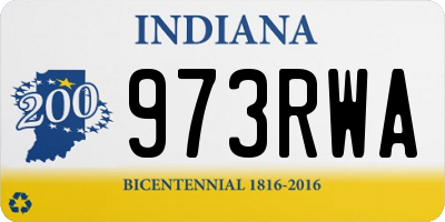 IN license plate 973RWA