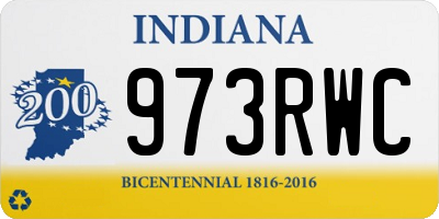 IN license plate 973RWC