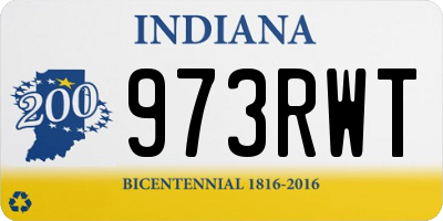 IN license plate 973RWT