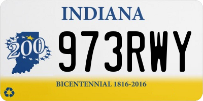IN license plate 973RWY