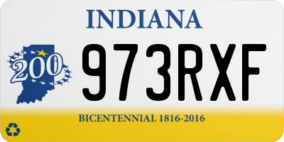 IN license plate 973RXF