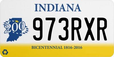 IN license plate 973RXR