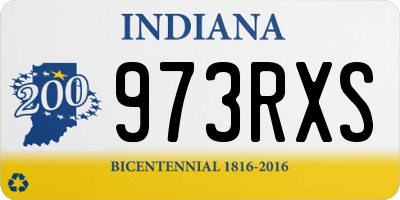 IN license plate 973RXS