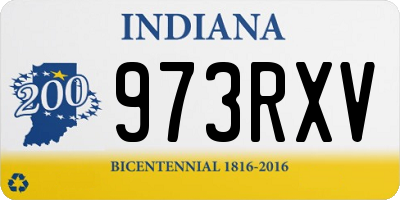 IN license plate 973RXV