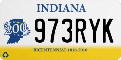 IN license plate 973RYK