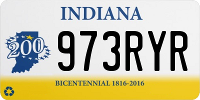 IN license plate 973RYR