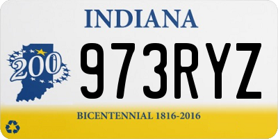 IN license plate 973RYZ