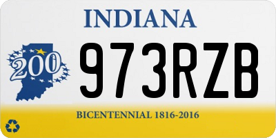 IN license plate 973RZB