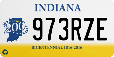 IN license plate 973RZE