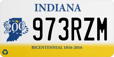 IN license plate 973RZM