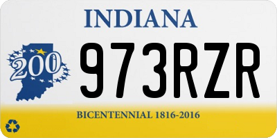 IN license plate 973RZR