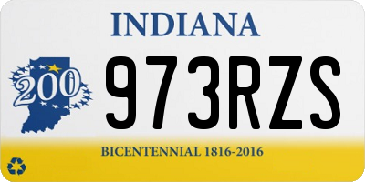 IN license plate 973RZS