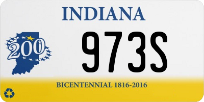 IN license plate 973S