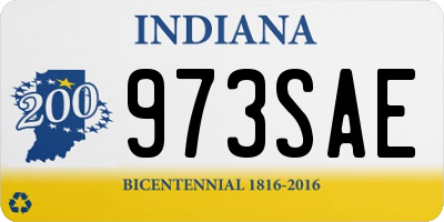 IN license plate 973SAE