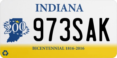 IN license plate 973SAK