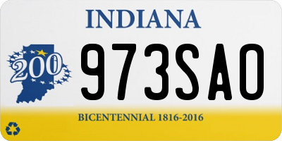 IN license plate 973SAO