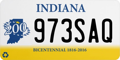 IN license plate 973SAQ