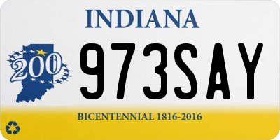 IN license plate 973SAY