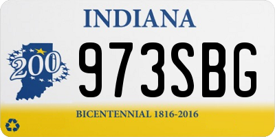 IN license plate 973SBG