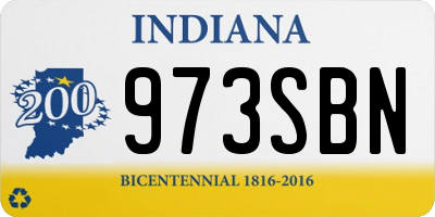 IN license plate 973SBN