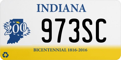 IN license plate 973SC