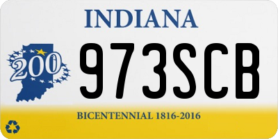 IN license plate 973SCB